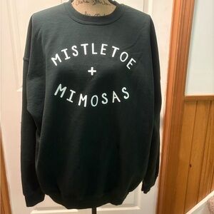 Gildan Green Crewneck Sweatshirt with Festive Print